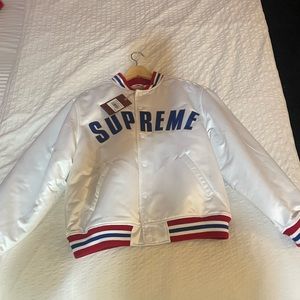Supreme Mitchell & Ness Satin Varsity
Jacket